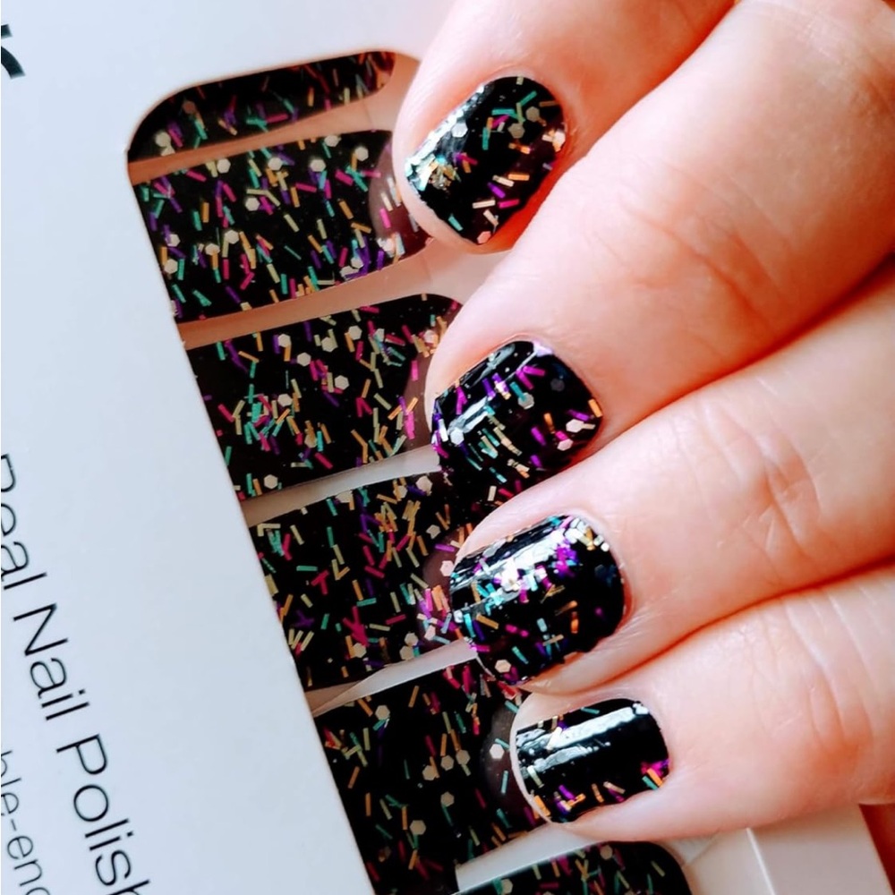 *Retired, HTF* Color Street: Ready, Set, Confetti | Black Glitter Multicolor